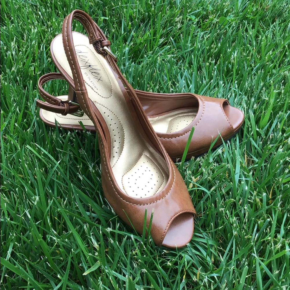 Brown Sling Back Heels